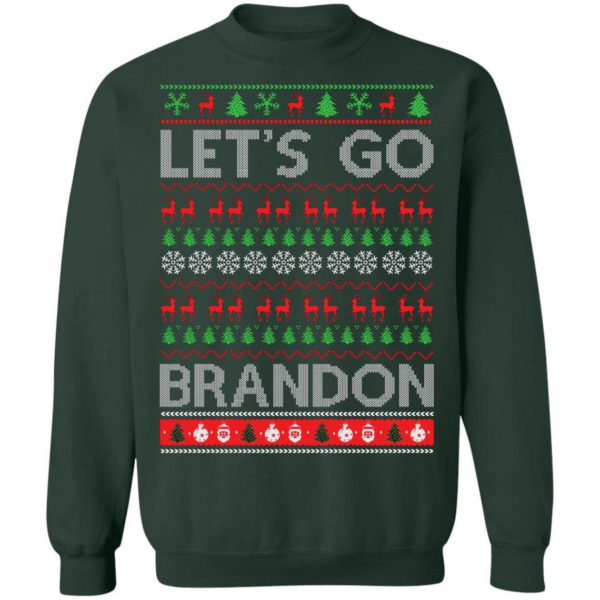 Let's Go Brandon Ugly Christmas Sweatshirt Sweatshirt Forest Green S