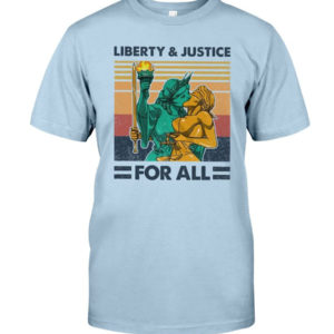 LGBT Liberty And Justice For All Shirt Classic T-Shirt Light Blue S