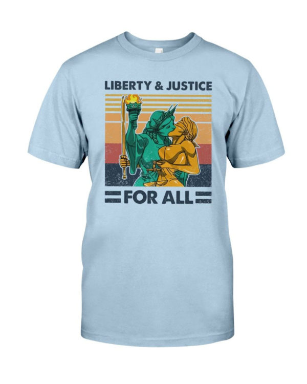 LGBT Liberty And Justice For All Shirt Classic T-Shirt Light Blue S