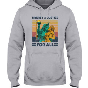 LGBT Liberty And Justice For All Shirt Hooded Sweatshirt Ash S