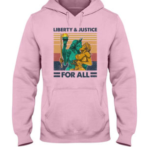 LGBT Liberty And Justice For All Shirt Hooded Sweatshirt Light Pink S