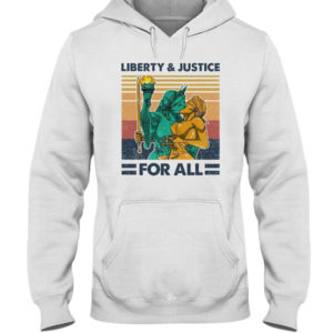 LGBT Liberty And Justice For All Shirt Hooded Sweatshirt White S