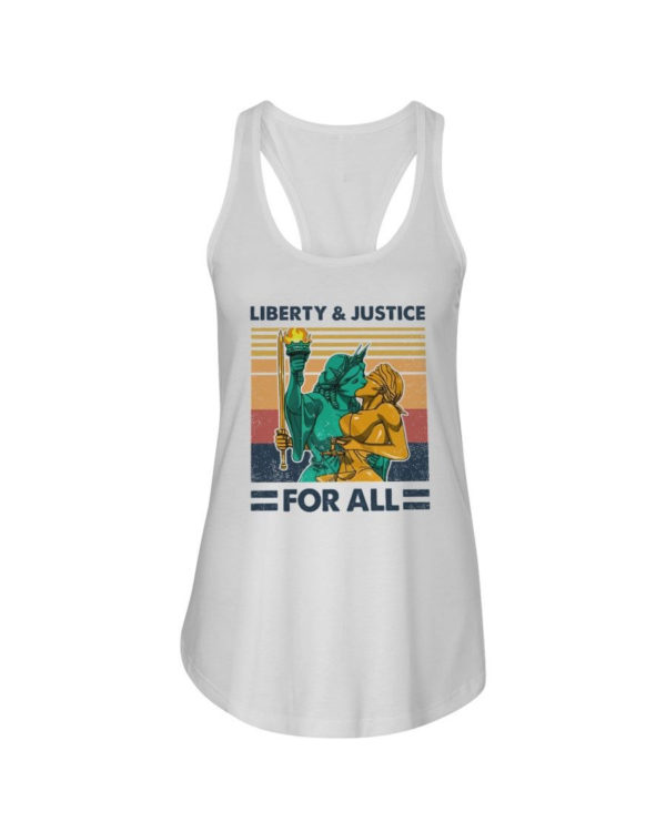 LGBT Liberty And Justice For All Shirt Ladies Flowy Tank White S