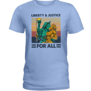 LGBT Liberty And Justice For All Shirt Ladies T-Shirt Light Blue S