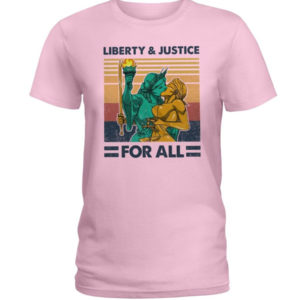 LGBT Liberty And Justice For All Shirt Ladies T-Shirt Light Pink S