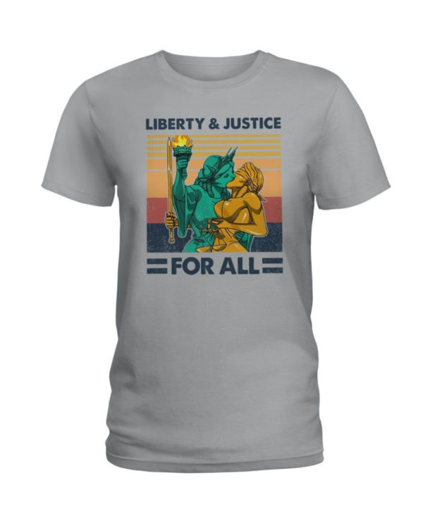 LGBT Liberty And Justice For All Shirt Ladies T-Shirt Sports Grey S