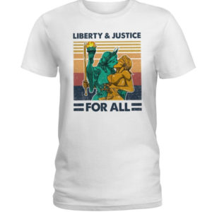 LGBT Liberty And Justice For All Shirt Ladies T-Shirt White S