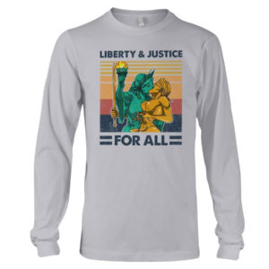 LGBT Liberty And Justice For All Shirt Long Sleeve Tee Ash S
