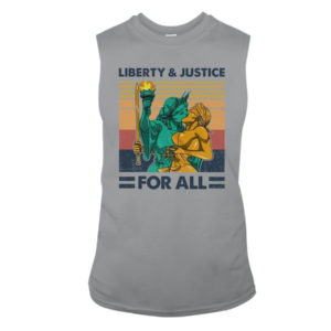 LGBT Liberty And Justice For All Shirt Sleeveless Tee Sports Grey S