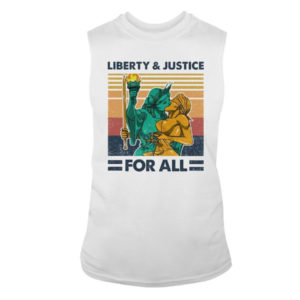 LGBT Liberty And Justice For All Shirt Sleeveless Tee White S