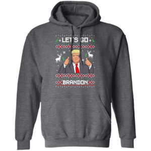 Like Christmas Let's Go Brandon Trump Christmas Shirt Hoodie Dark Heather S