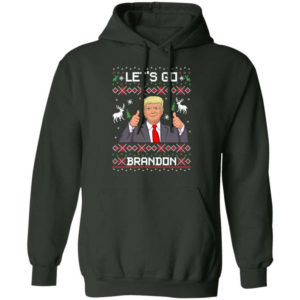 Like Christmas Let's Go Brandon Trump Christmas Shirt Hoodie Forest Green S
