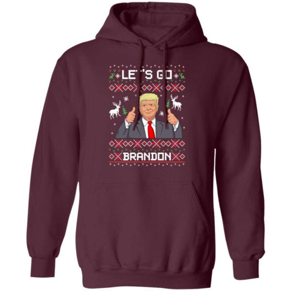 Like Christmas Let's Go Brandon Trump Christmas Shirt Hoodie Maroon S