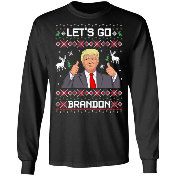 Like Christmas Let's Go Brandon Trump Christmas Shirt Long Sleeve Black S