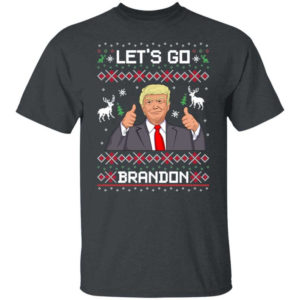 Like Christmas Let's Go Brandon Trump Christmas Shirt Unisex T-Shirt Dark Heather S