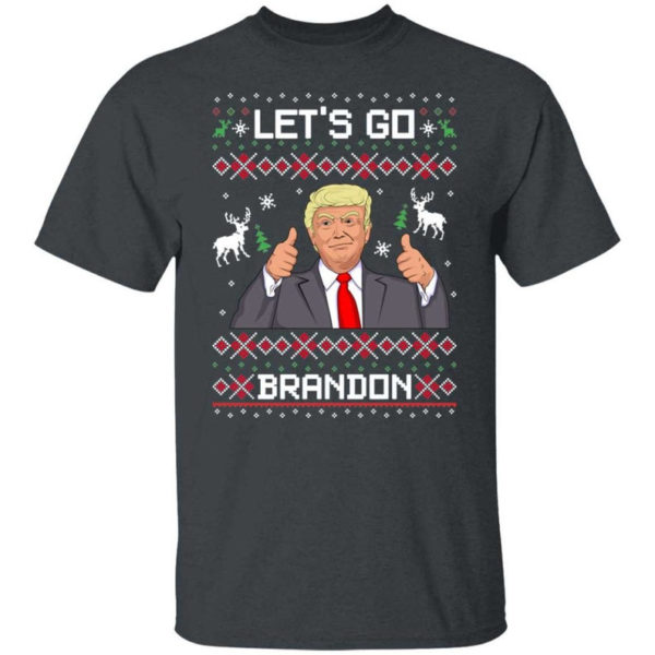 Like Christmas Let's Go Brandon Trump Christmas Shirt Unisex T-Shirt Dark Heather S