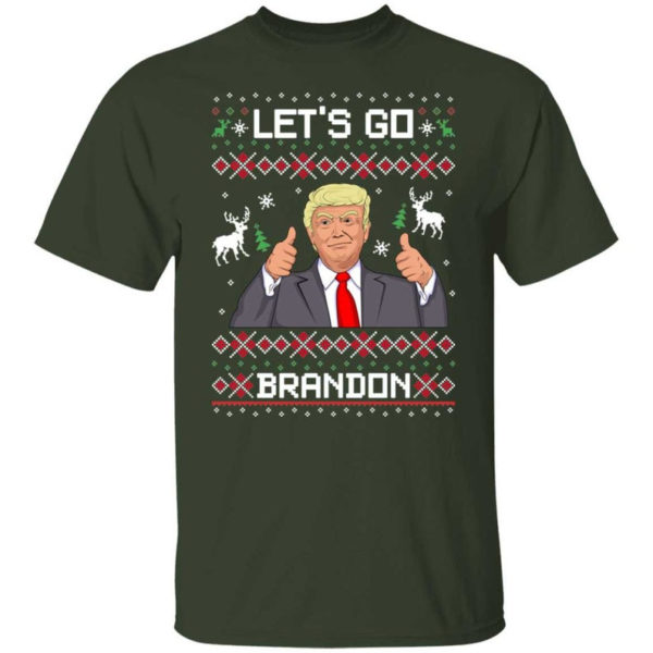 Like Christmas Let's Go Brandon Trump Christmas Shirt Unisex T-Shirt Forest Green S