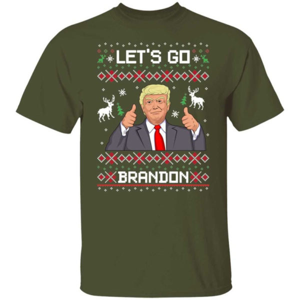 Like Christmas Let's Go Brandon Trump Christmas Shirt Unisex T-Shirt Military Green S