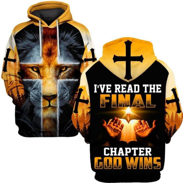 Lion I've Read The Final Chapter God Wins All Over Print 3D Shirt 3D Hoodie Yellow S
