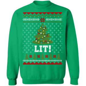 Lit Christmas Tree Sweatshirt Christmas Sweatshirt Irish Green S