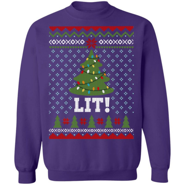 Lit Christmas Tree Sweatshirt Christmas Sweatshirt Purple S