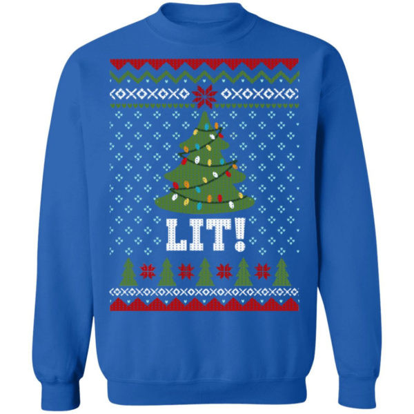 Lit Christmas Tree Sweatshirt Christmas Sweatshirt Royal S
