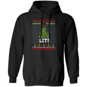 Lit Christmas Tree Sweatshirt Hoodie Black S