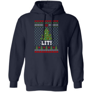Lit Christmas Tree Sweatshirt Hoodie Navy S