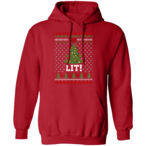 Lit Christmas Tree Sweatshirt Hoodie Red S