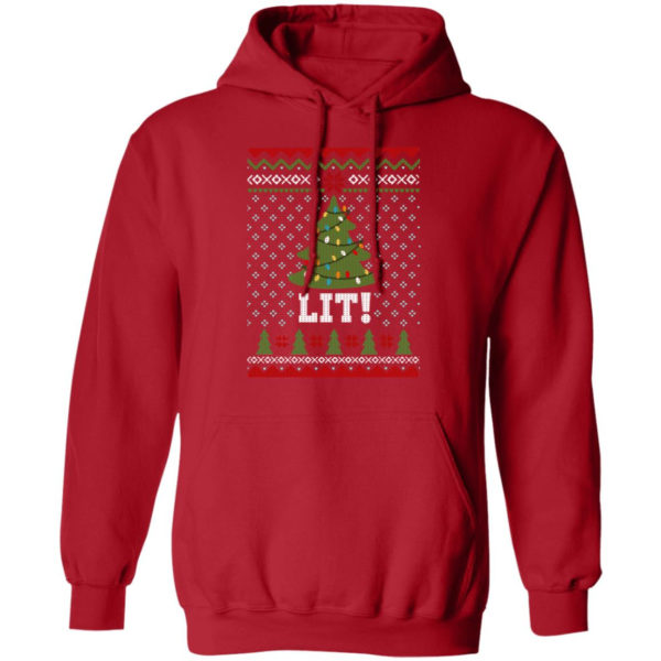 Lit Christmas Tree Sweatshirt Hoodie Red S
