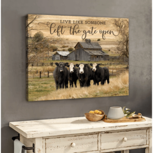 Live Like Someone Left The Gate Open Cows Canvas Wall Art product photo 4