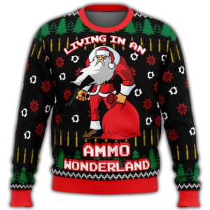 Living In An Ammo Wonderland Christmas Sweater AOP Sweater Back S