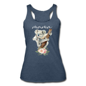 Mama Koala Tank Top Mom Birthday Koala Bear Gift Tank Top Ladies Tank Top Dark Heather Navy S