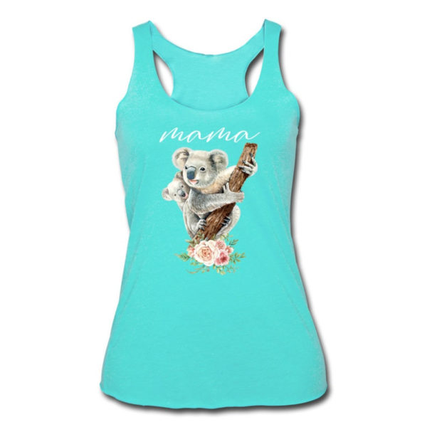 Mama Koala Tank Top Mom Birthday Koala Bear Gift Tank Top Ladies Tank Top Turquoise S