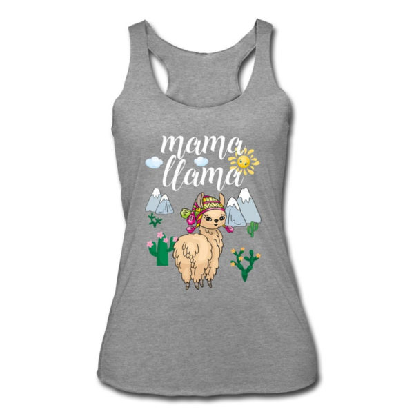 Mama Llama Tank Top Mom Birthday Gift For Mom Tank Top Ladies Tank Top Heather Grey S