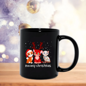 Meowy Christmas Mug Merry Catmas Mug Christmas For Cat Lover Coffee Mug Mug 11oz Black One Size