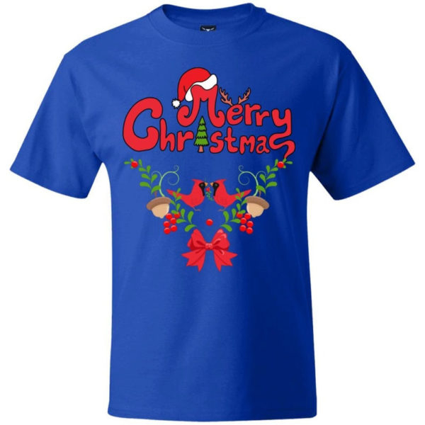 Merry Christmas Birds Winter Holiday T-Shirt Unisex T-Shirt Royal S