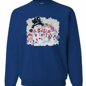 Merry Christmas Funny Snowman Family Sweatshirt Blue S
