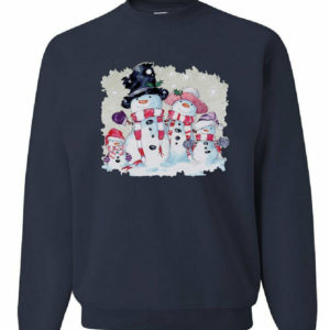 Merry Christmas Funny Snowman Family Sweatshirt Navy S