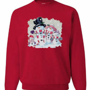 Merry Christmas Funny Snowman Family Sweatshirt Red S