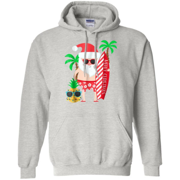 Merry Christmas Hawaii Surfing July Christmas Shirt Hoodie Ash S