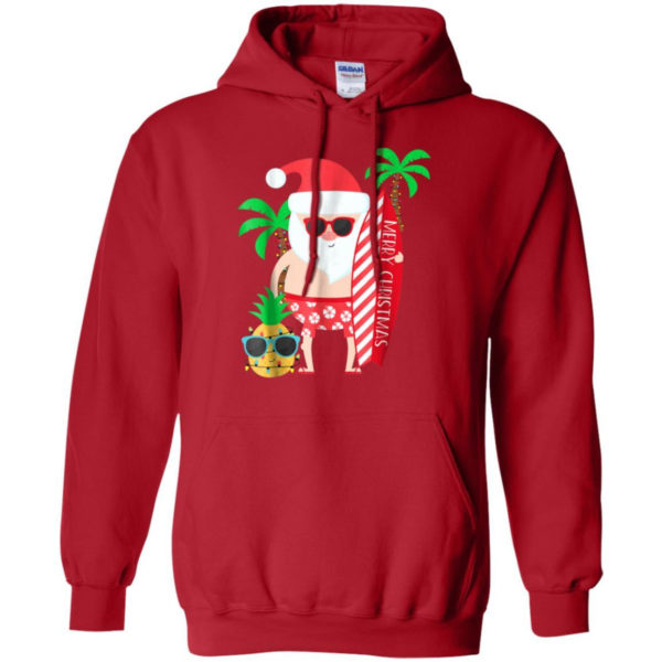 Merry Christmas Hawaii Surfing July Christmas Shirt Hoodie Red S