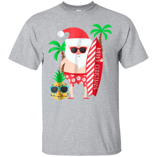 Merry Christmas Hawaii Surfing July Christmas Shirt Unisex T-Shirt Sport Grey S