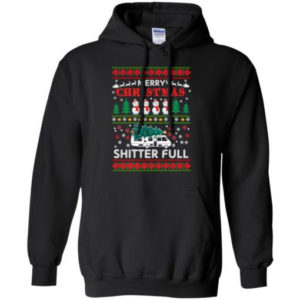 Merry Christmas Shitters Full Snowman Christmas Shirt Hoodie Black S