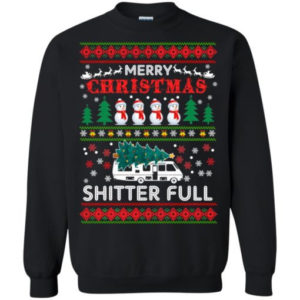 Merry Christmas Shitters Full Snowman Christmas Shirt Sweatshirt Black S