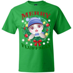 Merry Fluffmas Christmas Gift Fluffmas Cat T-Shirt Unisex T-Shirt Green S