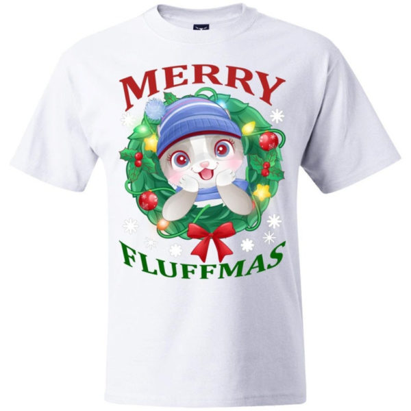 Merry Fluffmas Christmas Gift Fluffmas Cat T-Shirt Unisex T-Shirt White S