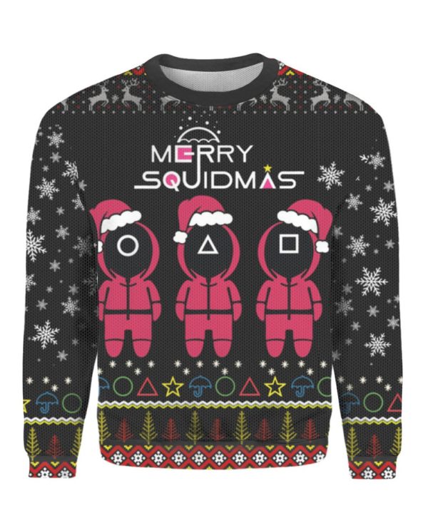 Merry Squidmas Squid Game Lover Christmas Sweater AOP Sweater Black S