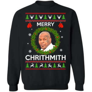 Mike Tyson Merry Chritmith Christmas Sweatshirt Christmas Sweatshirt Black S