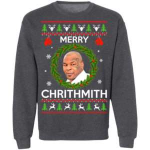 Mike Tyson Merry Chritmith Christmas Sweatshirt Christmas Sweatshirt Dark Heather S